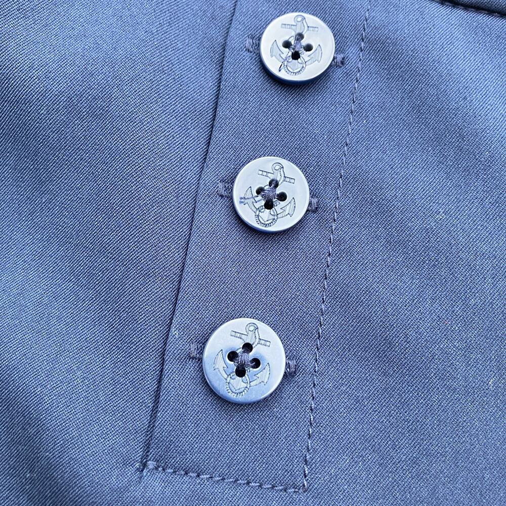 Chaps Dress Pants Sz 12 Navy Wide Leg Zip Navy Careerwear Minimalist Old Money - Picture 6 of 11